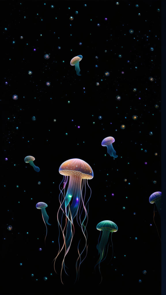 Jellyfish in the Night Sky