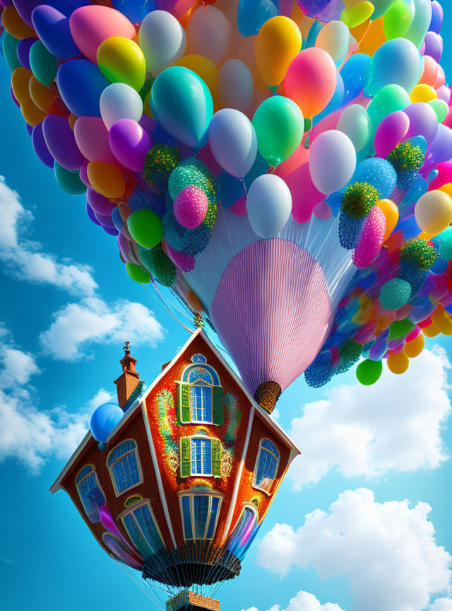 House Carried By Balloons 2