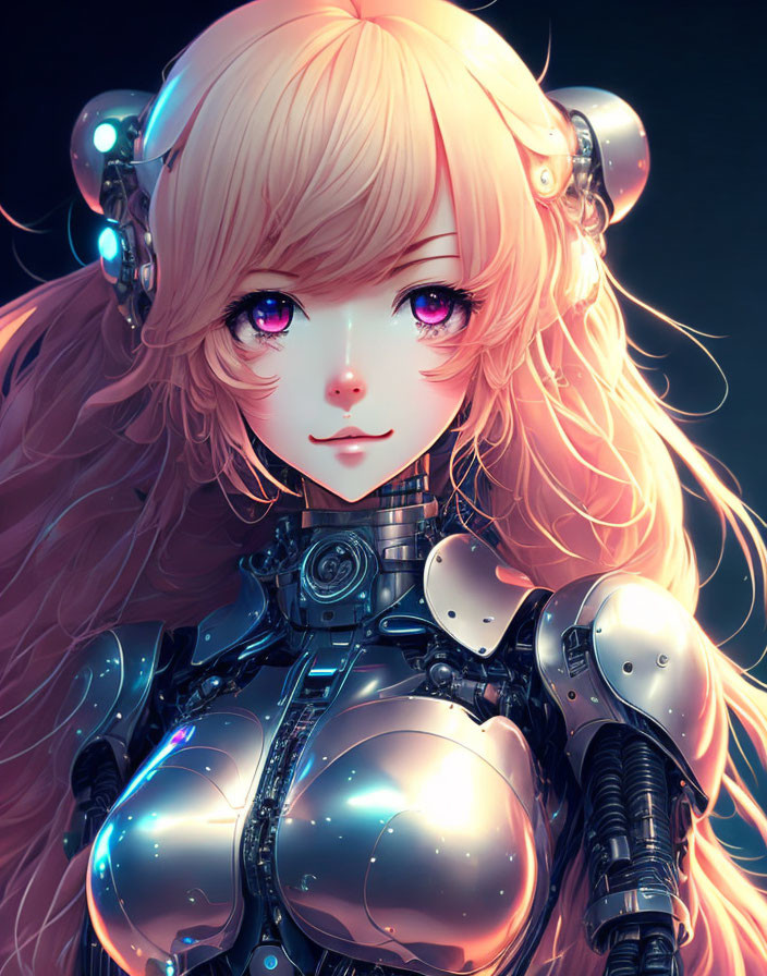 HD wallpaper: female anime character illustration, girl, robot, headphones  | Wallpaper Flare