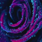 Surreal neon-lit vortex with organic shapes in blue and pink