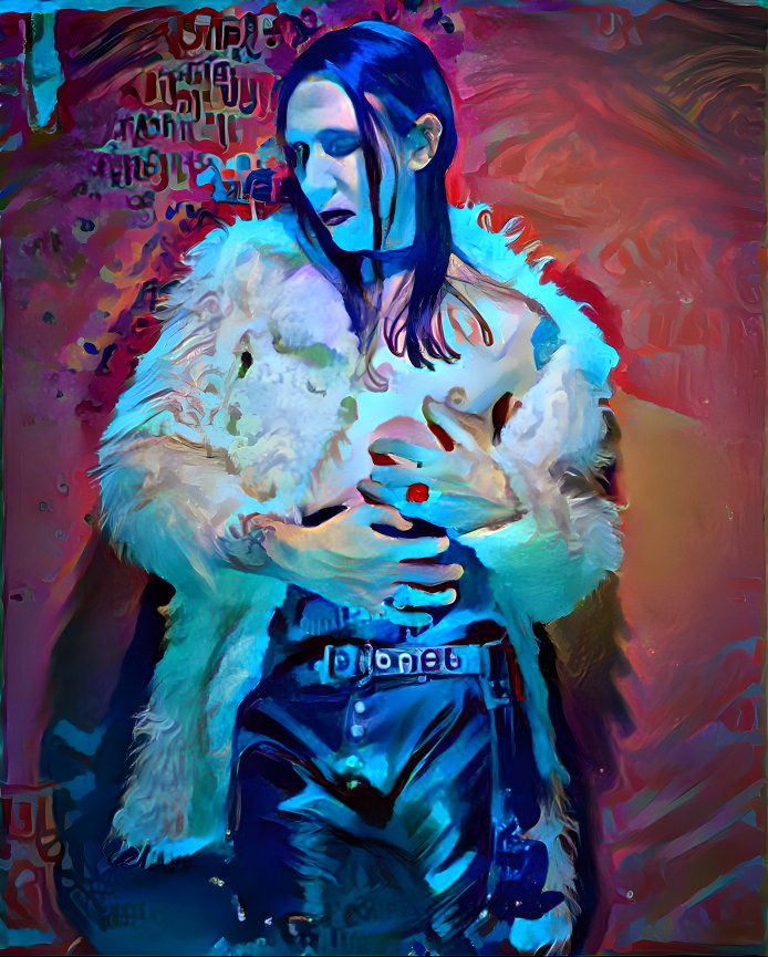 Photo of Marilyn Manson + art by Anastasiia Aspid 