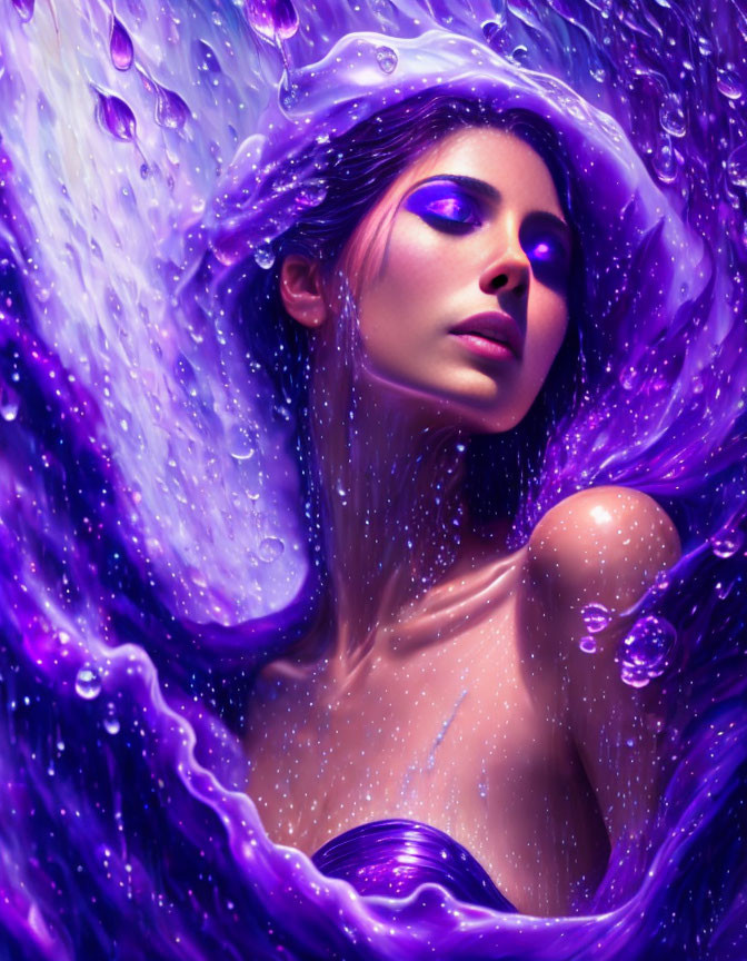 Bathing in the purple rain.