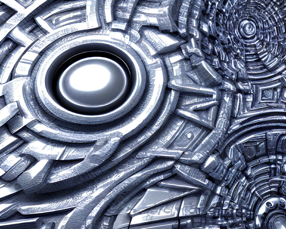 Detailed Metallic Sci-Fi Texture with Circular Patterns