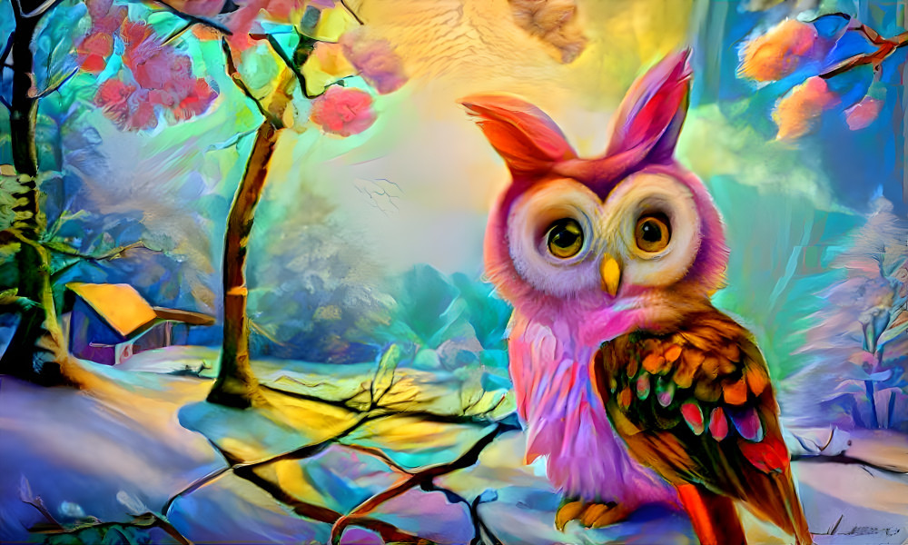 winter pink owl