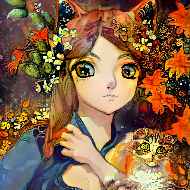 a cat goddess with autumn vibes