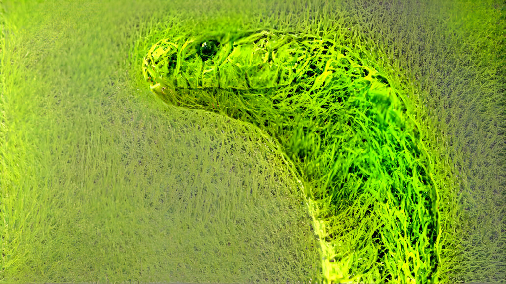 Green burning snake