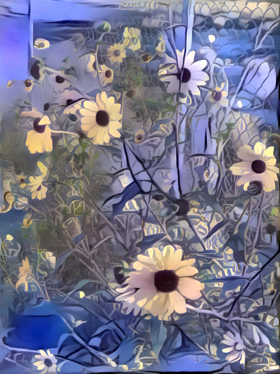 Sunflowers in a Blue mood