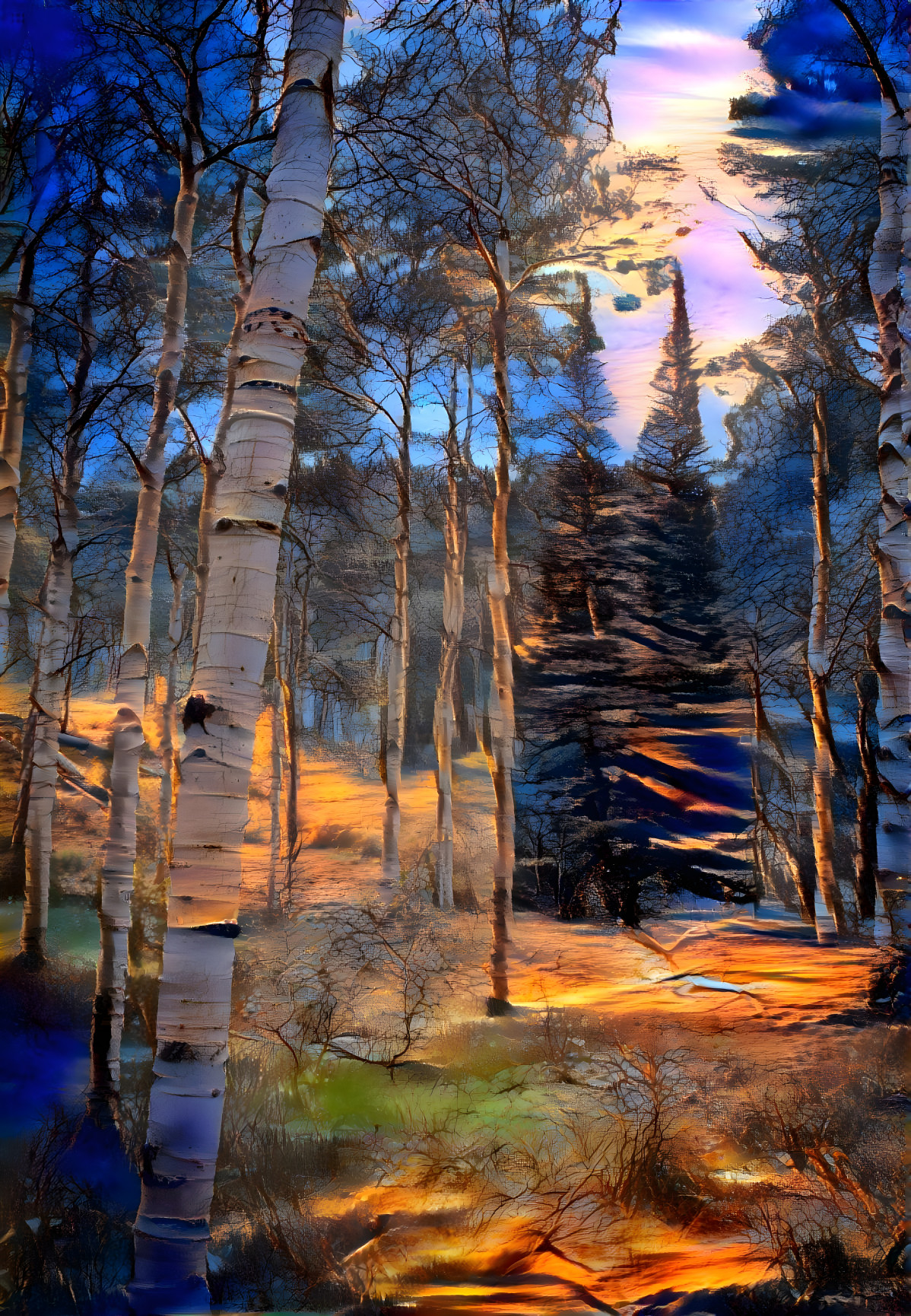 Moonlit pines