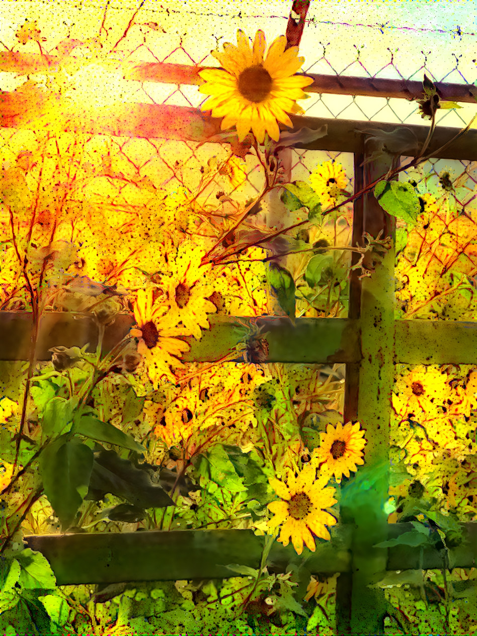 Sunflower fence