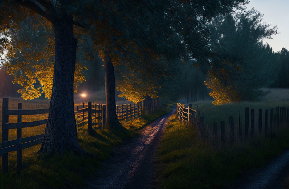 Country Lane in Evening