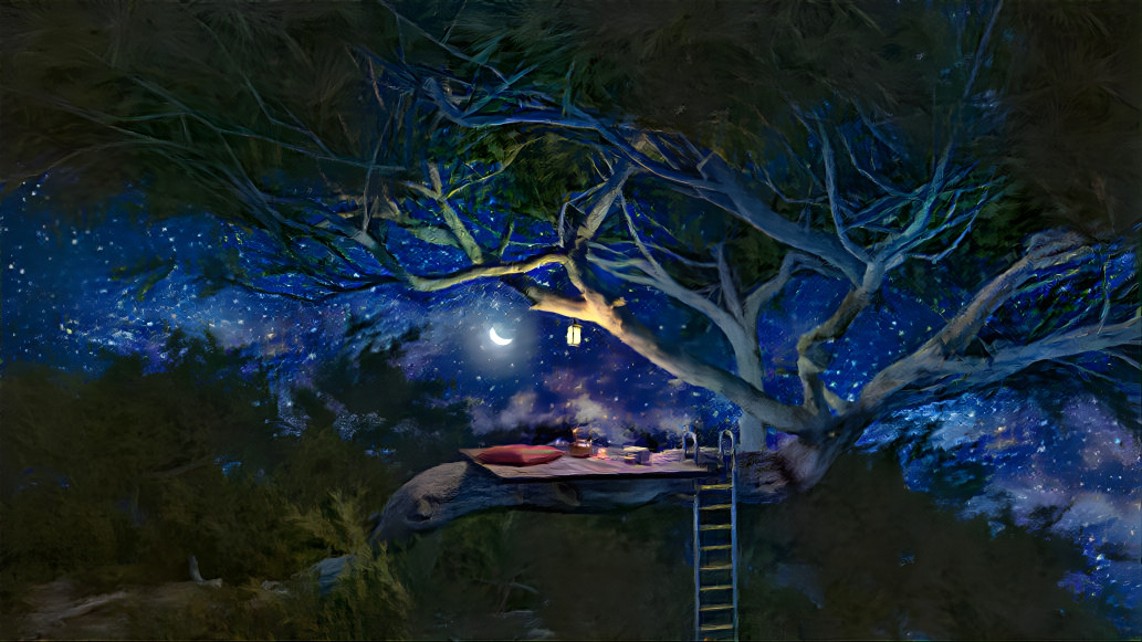 starry night treehouse 