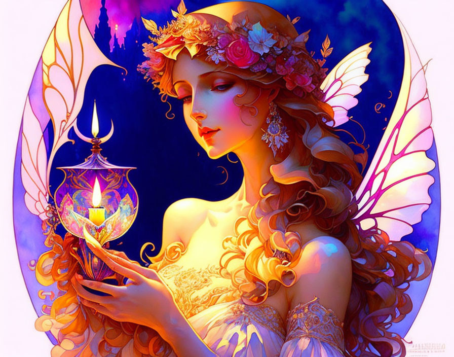 A Fairy Flutters a Candle
