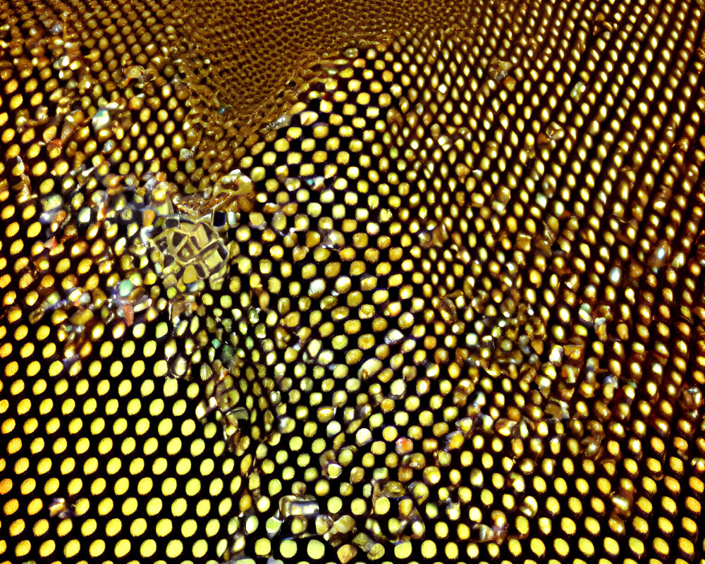 3D honeycomb pattern landscape in warm color gradient