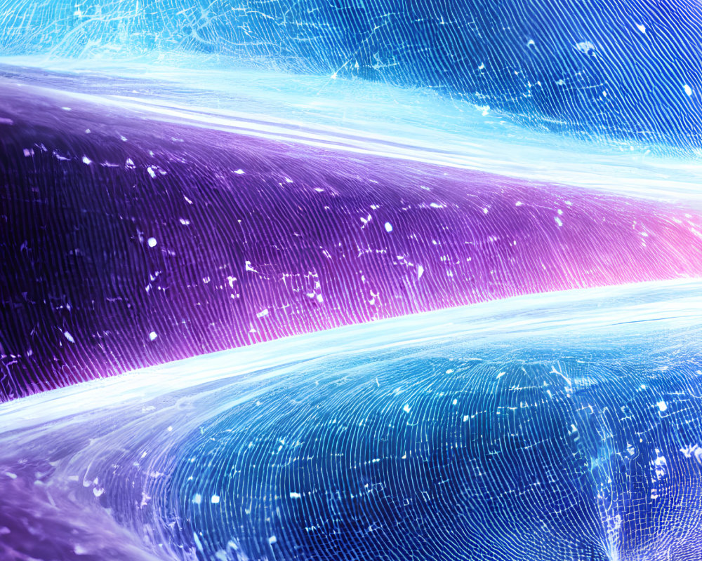 Colorful digital artwork: Swirling neon lines in blue and purple, evoking cosmic energy.