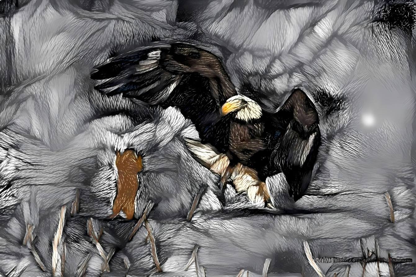 Sewn prairie dog vs. eagle