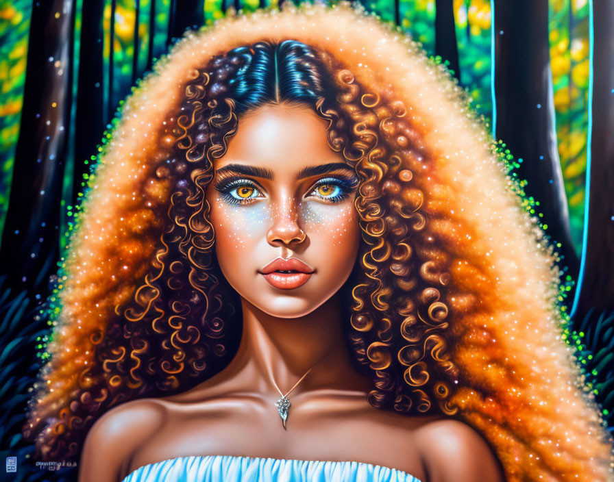curly hair girl in the woods ©Alphartists