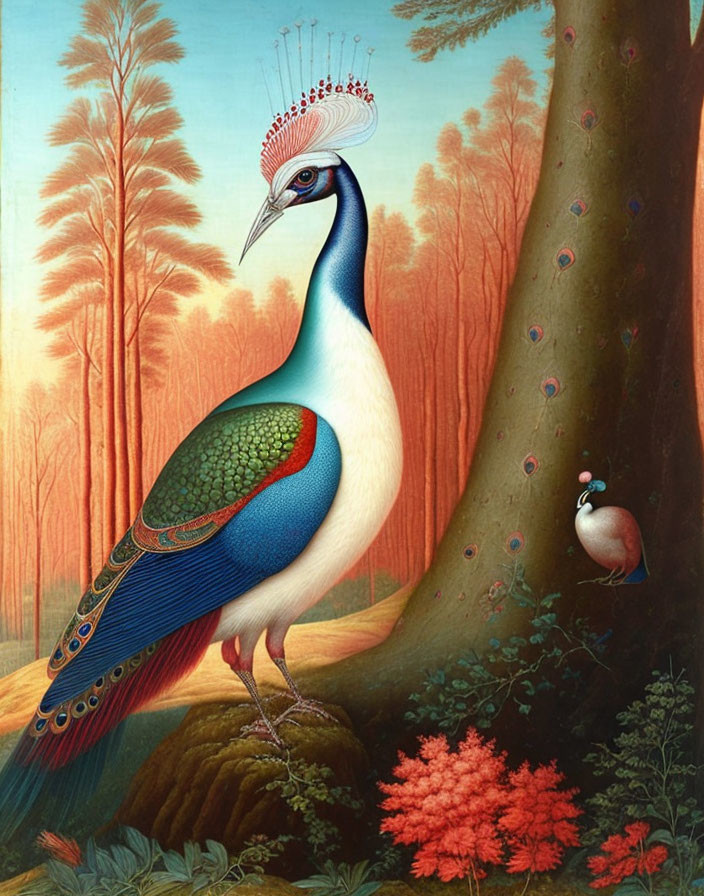 peacock in forest
