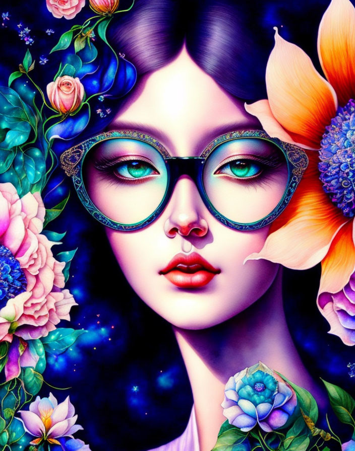 lady with natural glasses