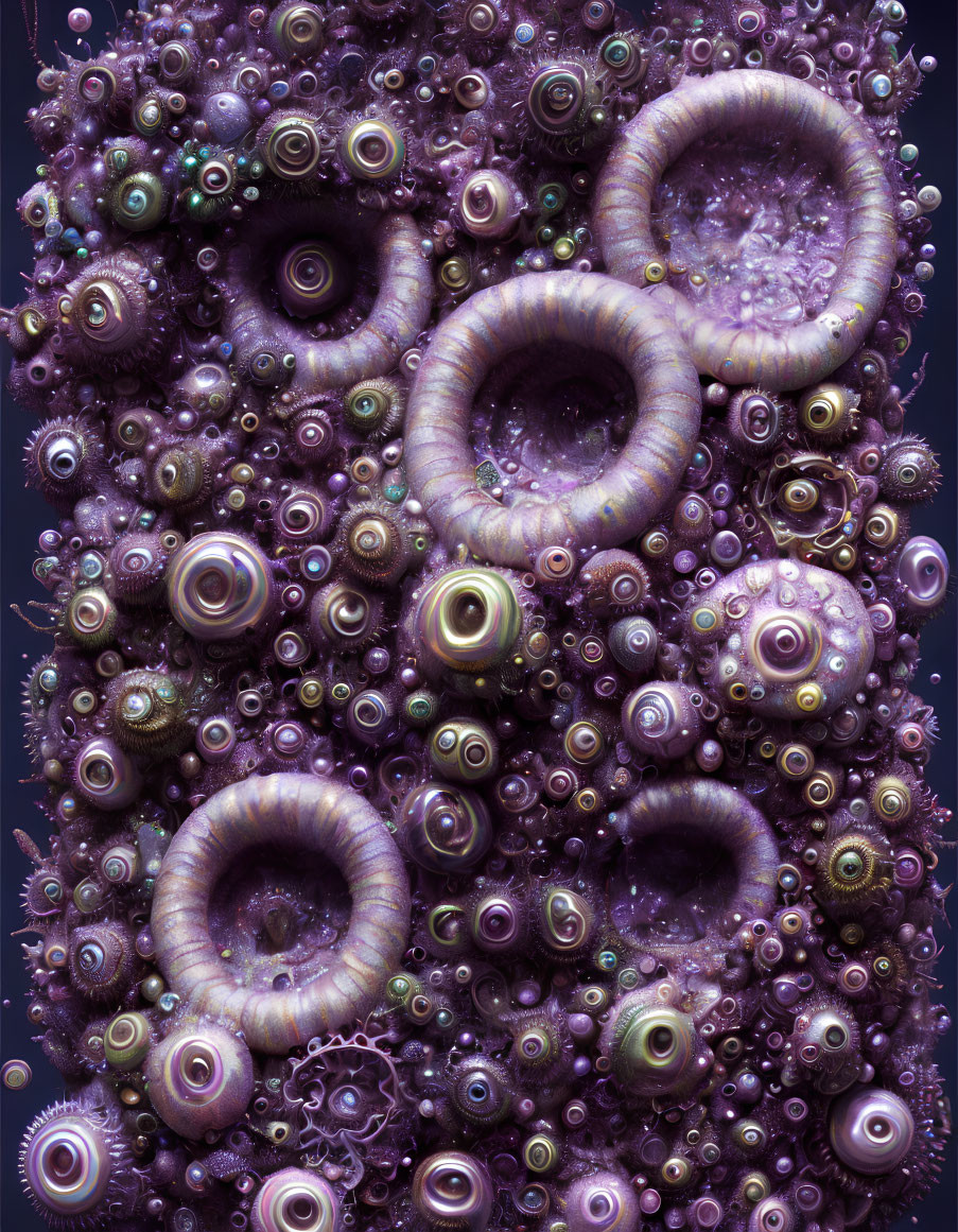 Purple Spiral Fractal Image with Organic Textures