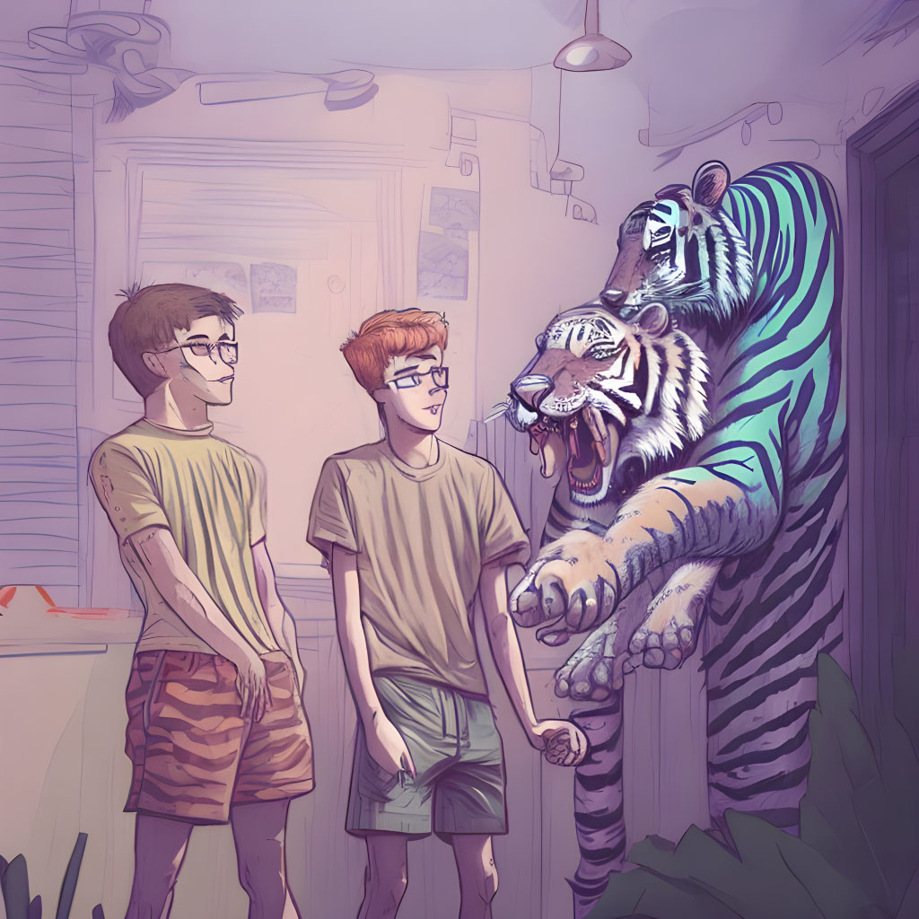Boys fantasy tigers 