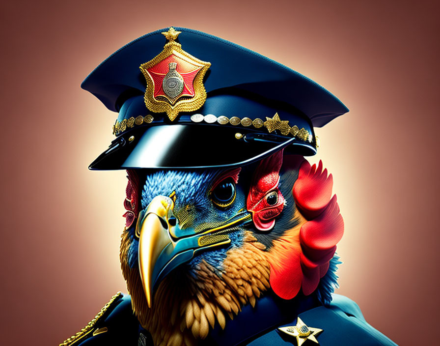 Angry gay  chicken cop