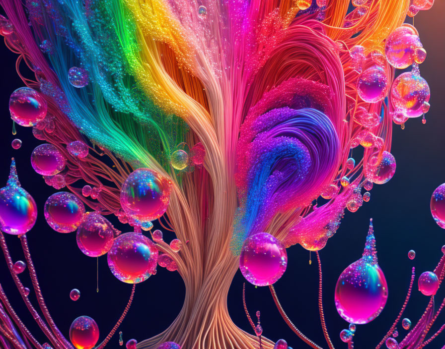 Rainbow and spaghetti tree 