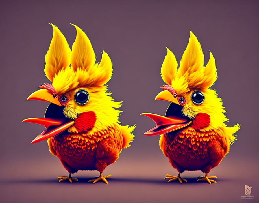 Twin angry gay chickens 