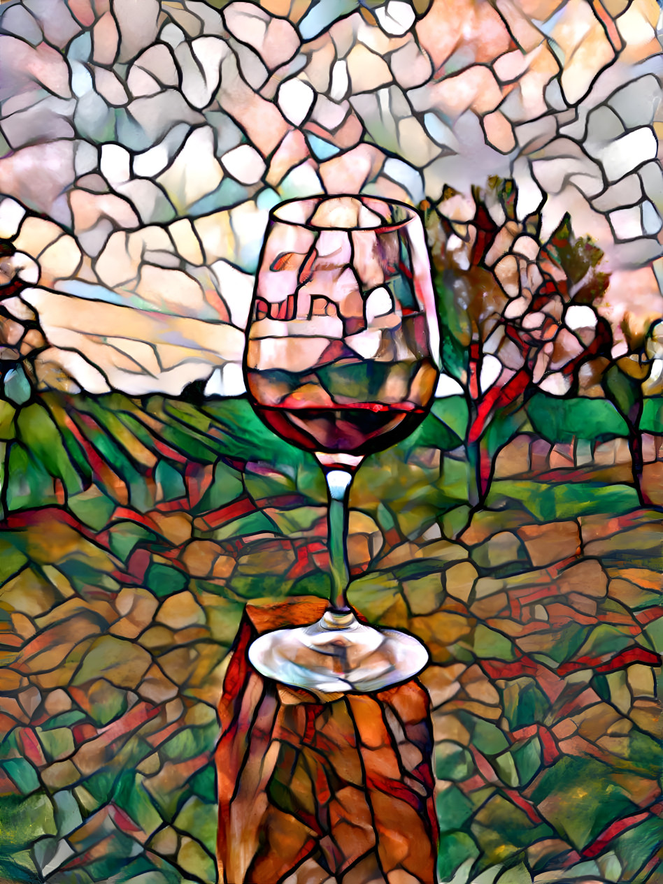 Wine Glass in Stained Glass