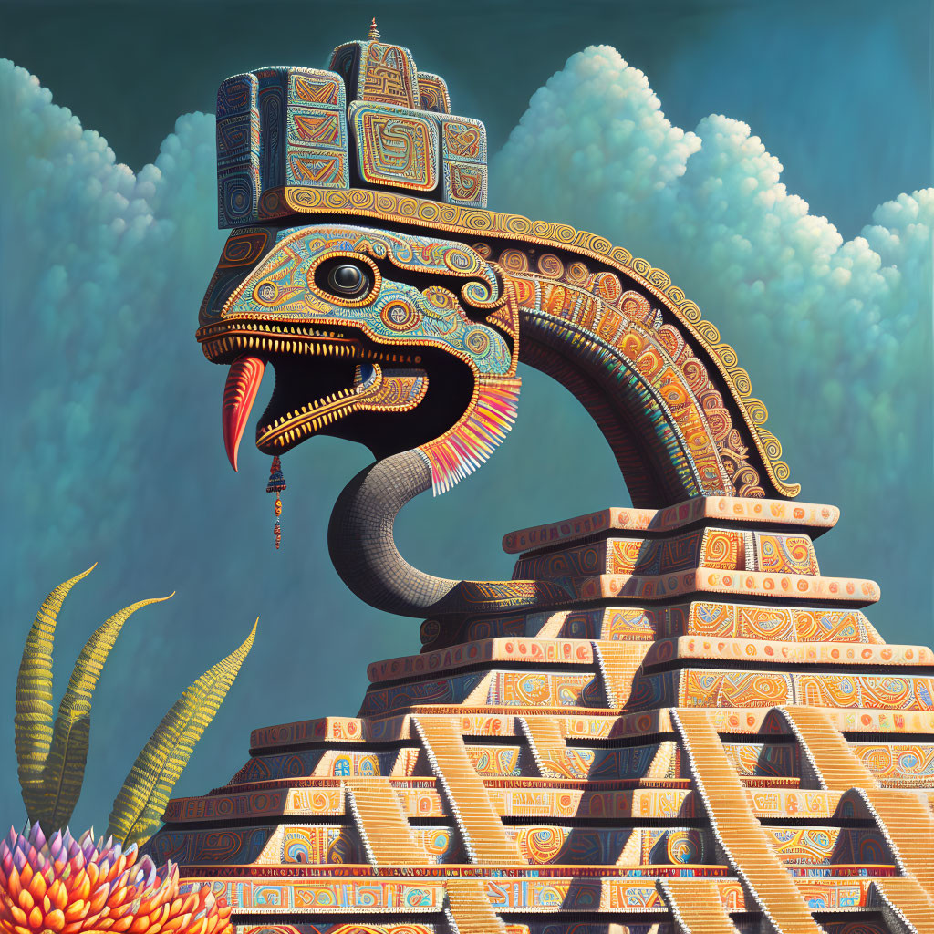 The Aztec temple of the feathered serpent