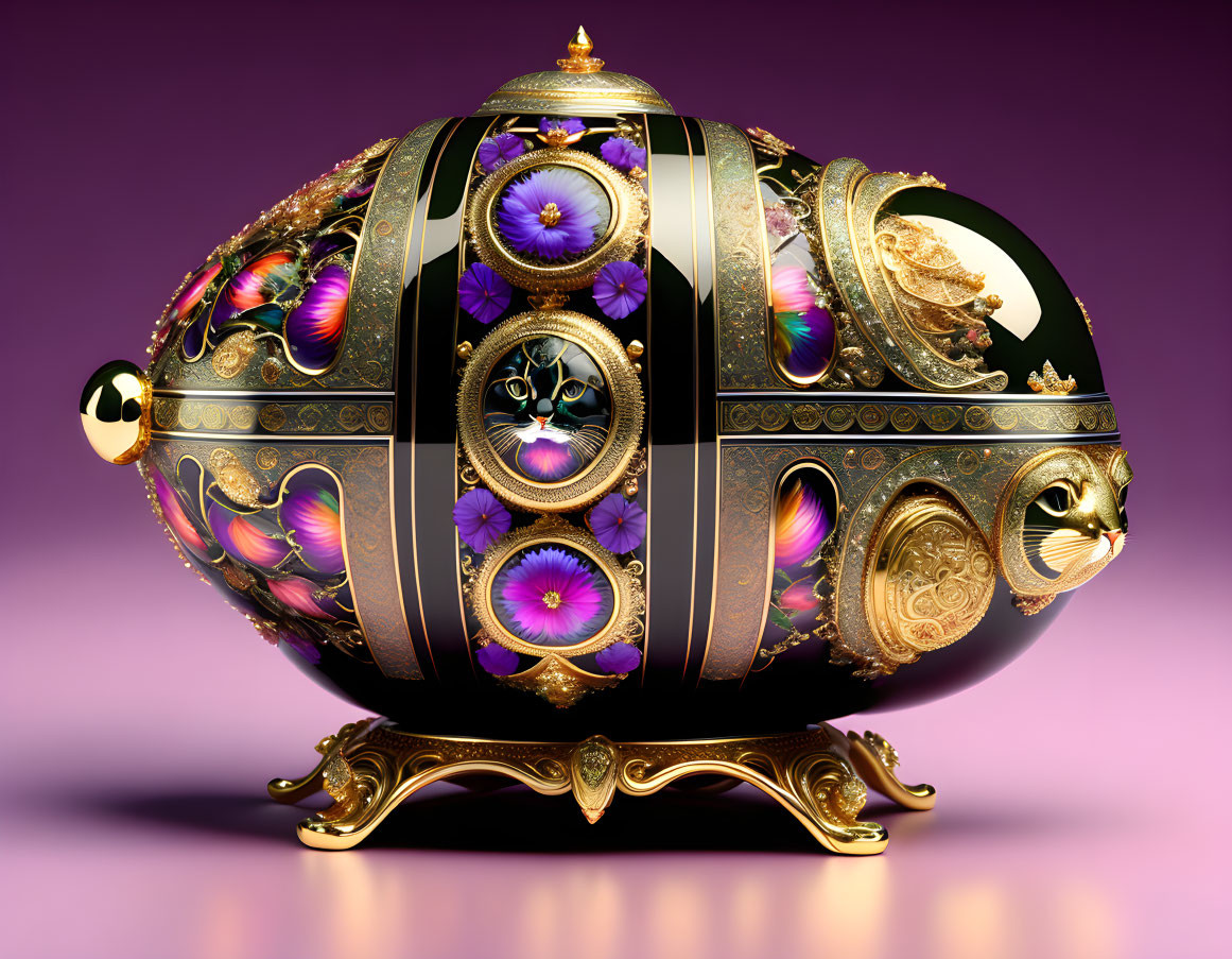 Imperial Faberge Egg with Cats