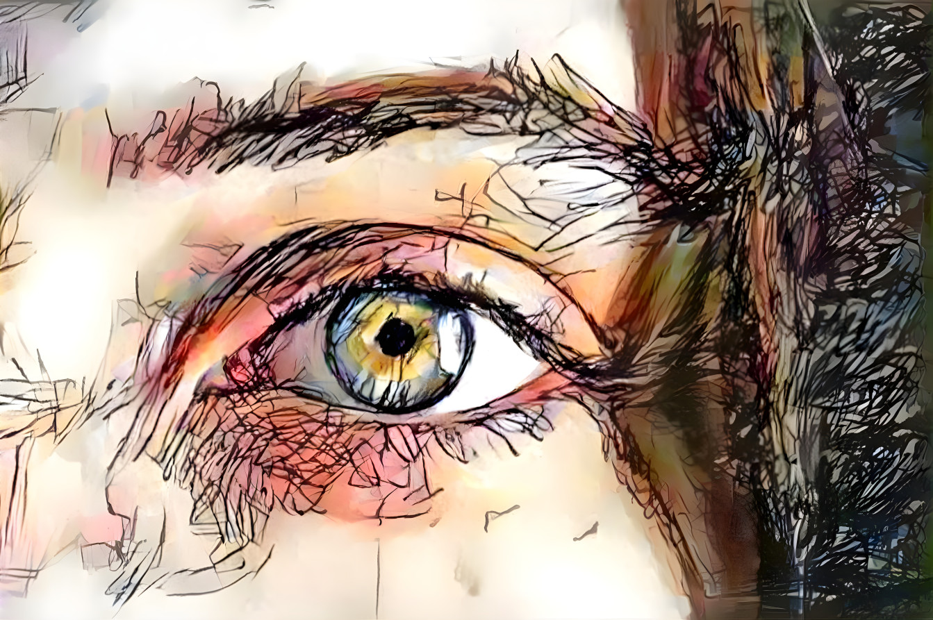 Eye pen drawing