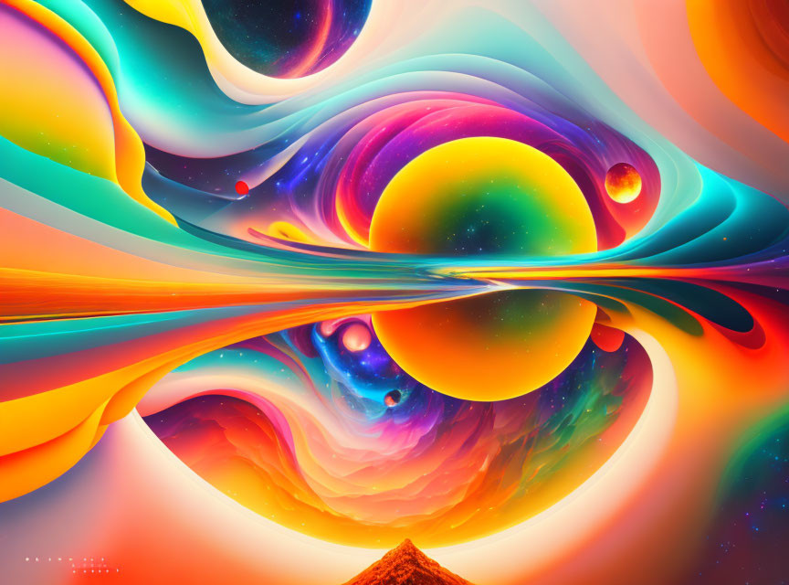 Colorful digital artwork: Fluid shapes and swirls in bold hues