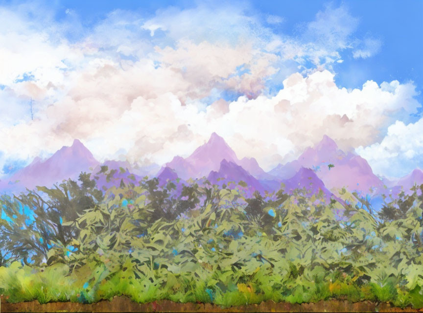 New Purple Mountain Landscape