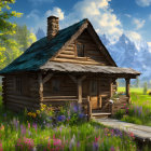 Colorful Illustration of Fantastical House & Garden