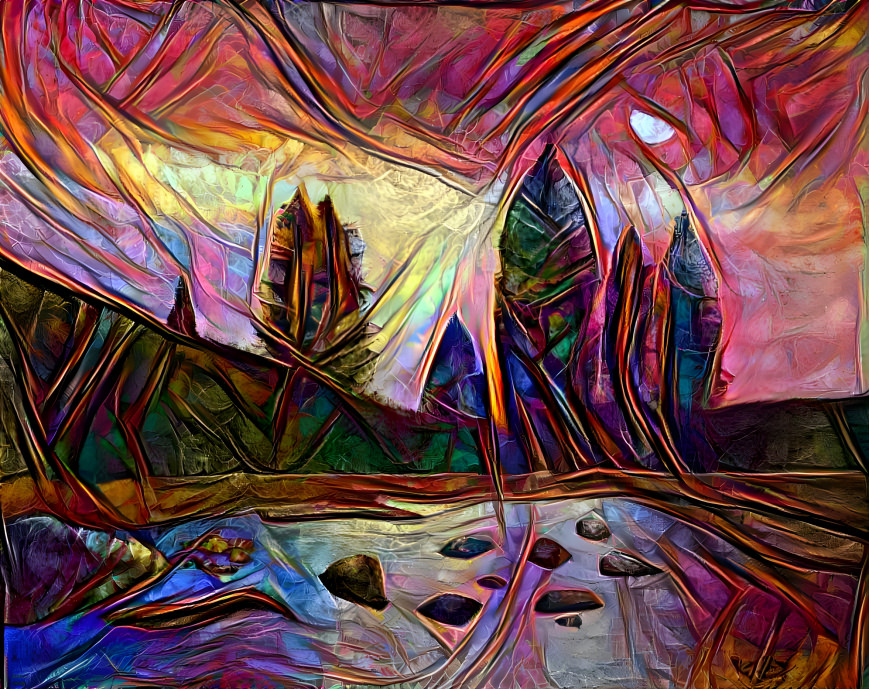 Stained glass water seen