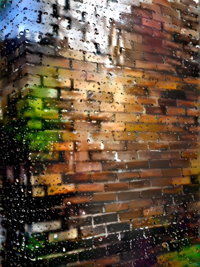 Rain on our brick wall