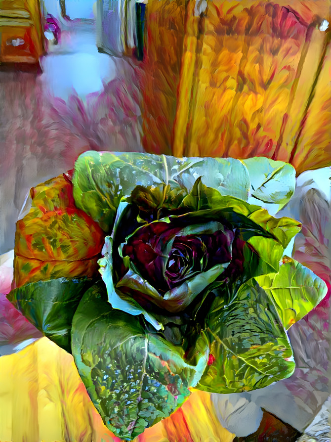 Green leaf rose
