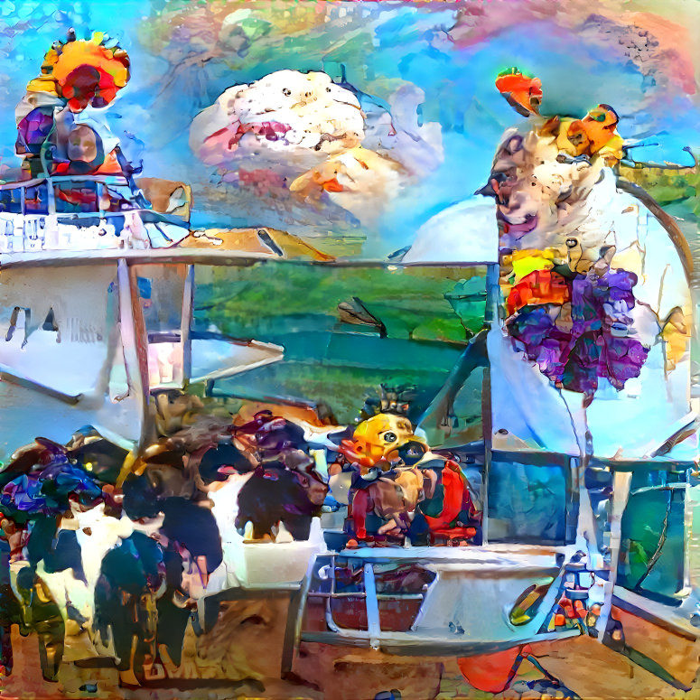 Cows on a yacht