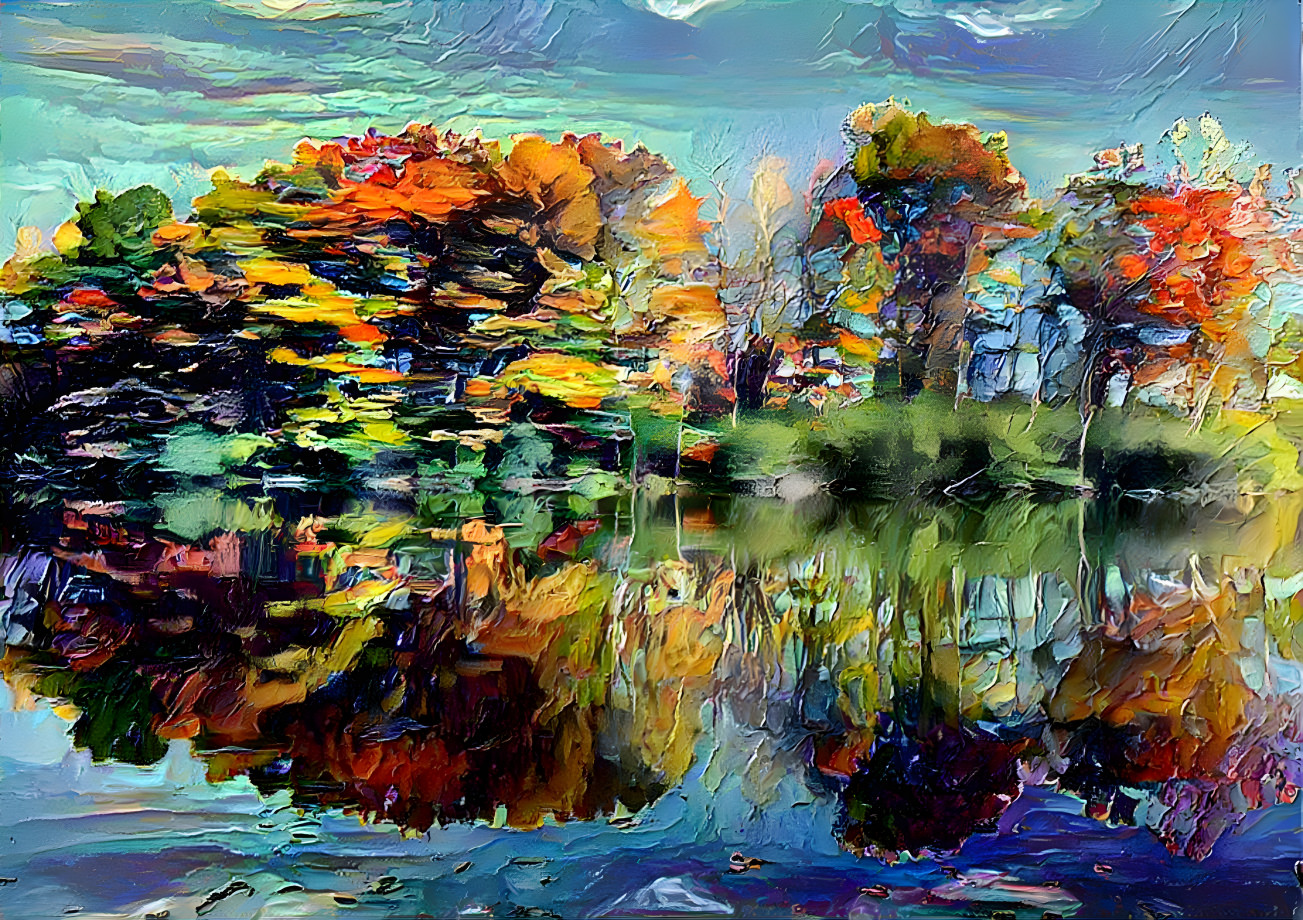 "Painted Tree Reflections"