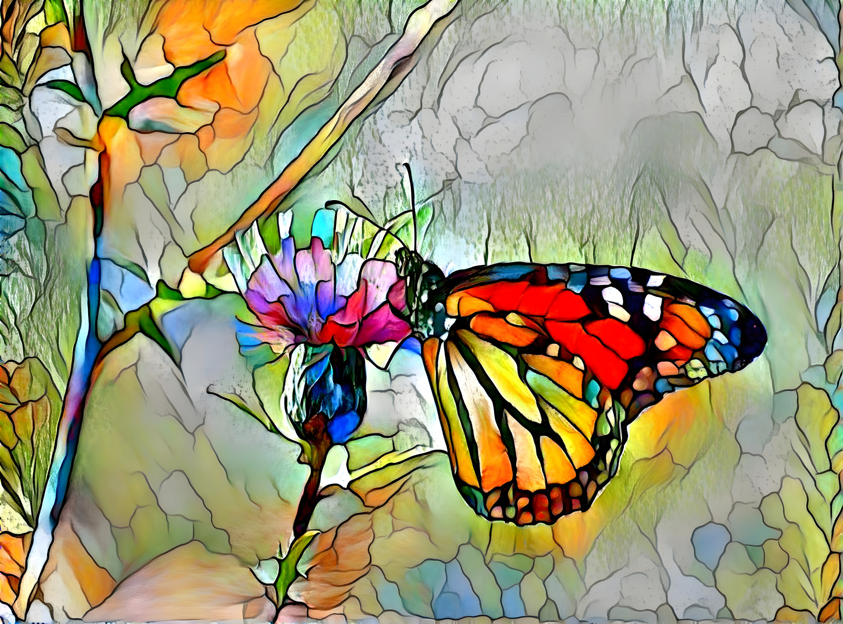 "Stained Glass Butterfly"