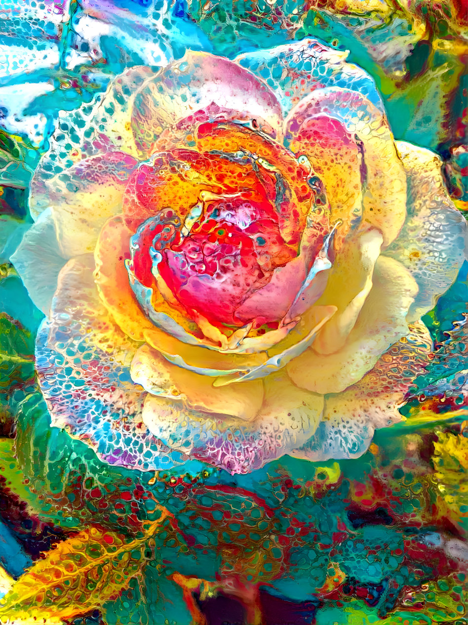"Acrylic Paint Pour Rose #1"