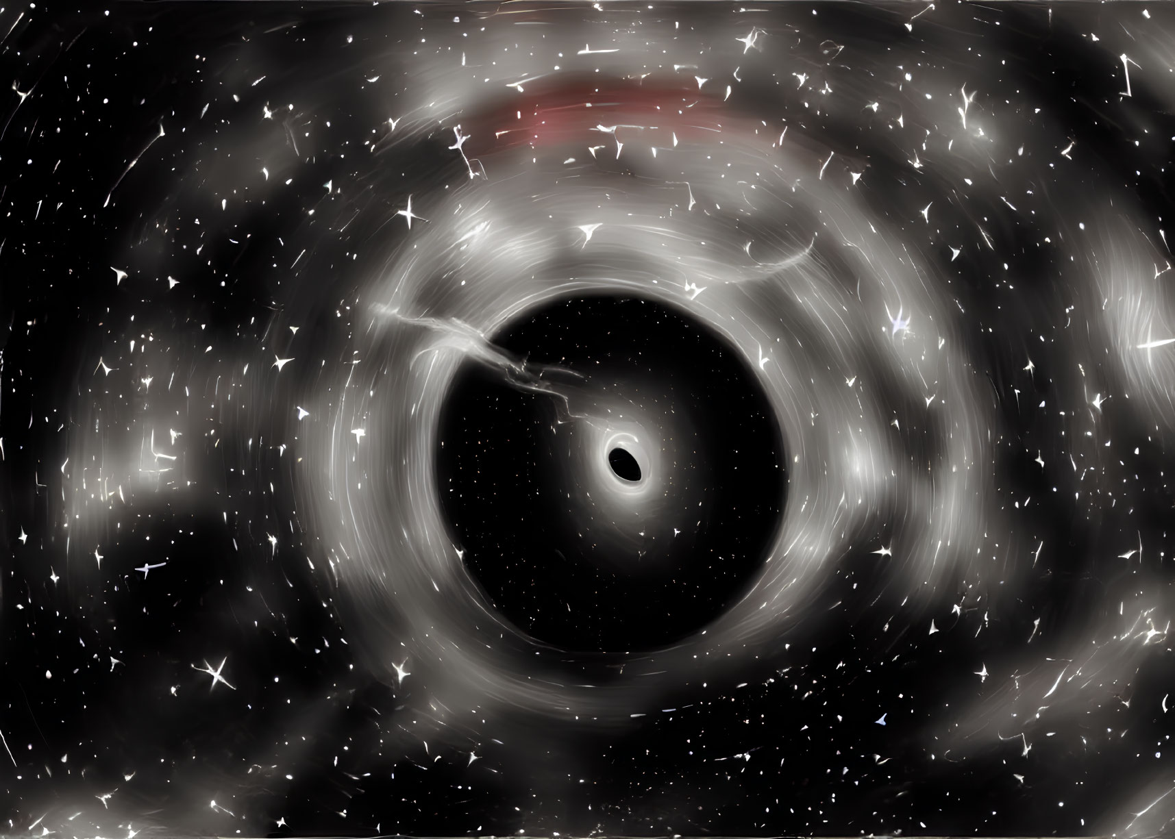 Digital Representation of Black Hole with Swirling Accretion Disk and Energy Jet