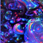 Colorful Abstract Swirling Patterns in Blue, Purple, Pink, and Teal