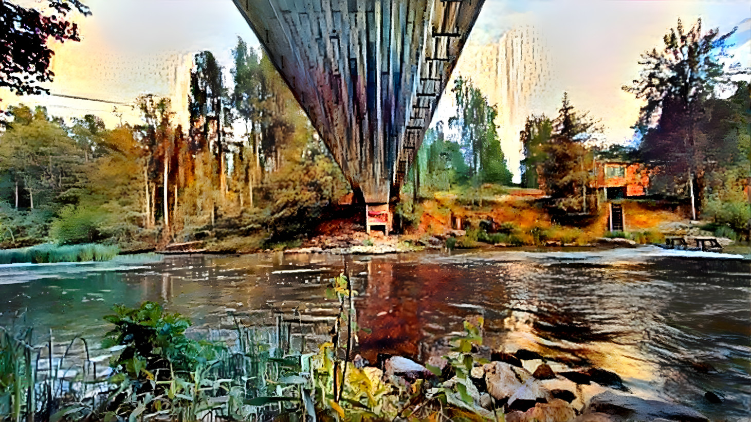 Bridge over rapids