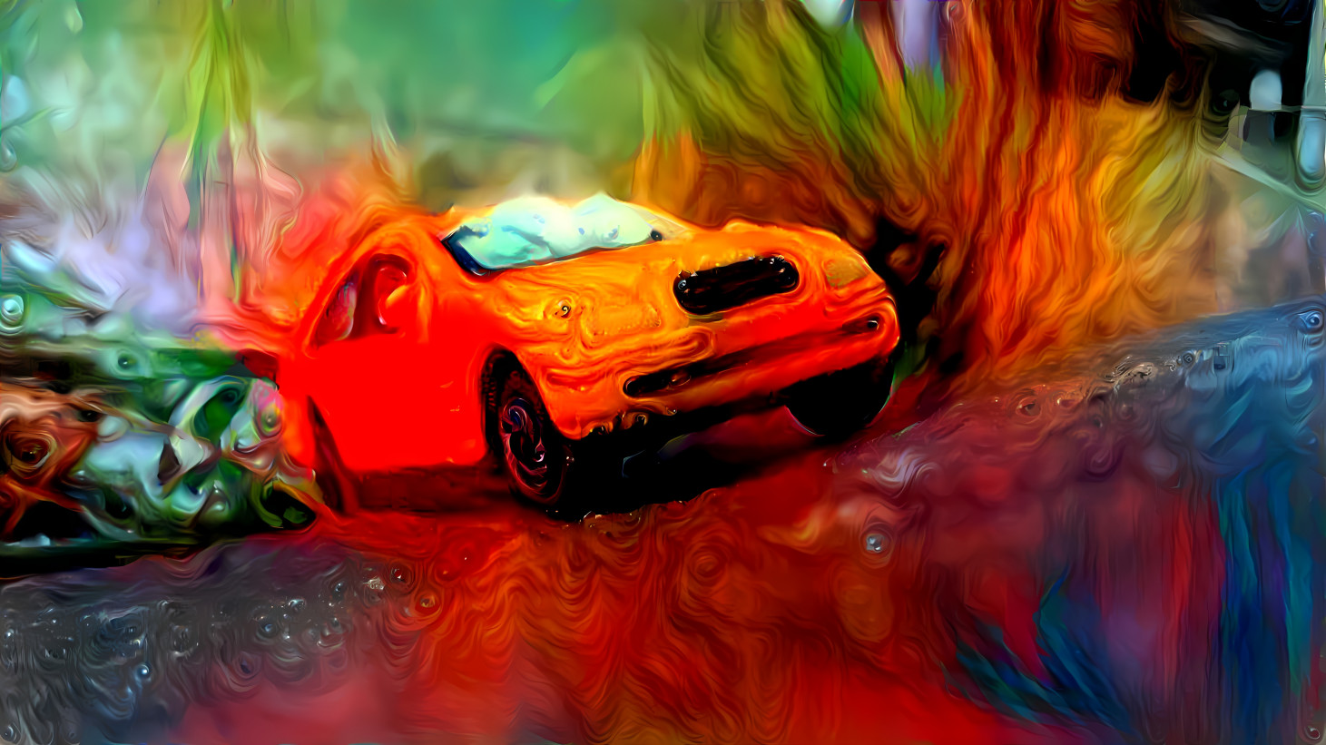 Flaming Car