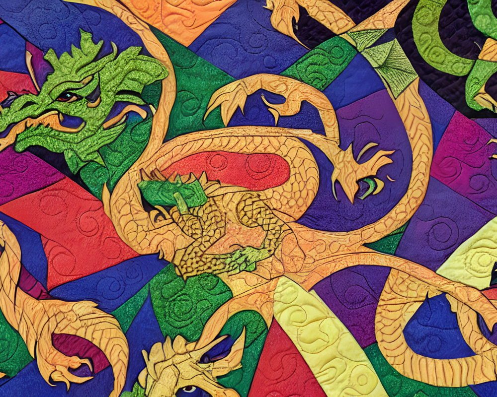 Vibrant Dragon Jigsaw Puzzle with Colorful Interlocking Pieces
