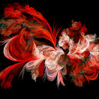 Colorful digital artwork of female dancer mid-twirl in flowing dress against black background