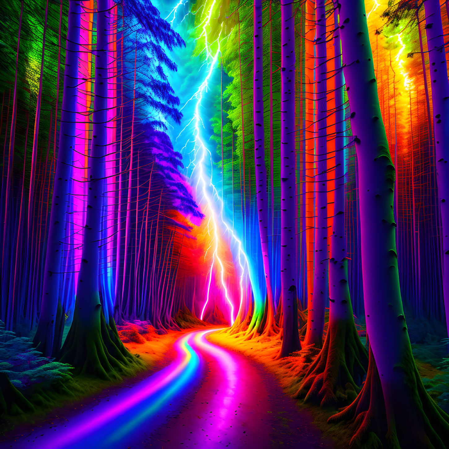 Unrainbow Psychetropic Lightning Forest Grove