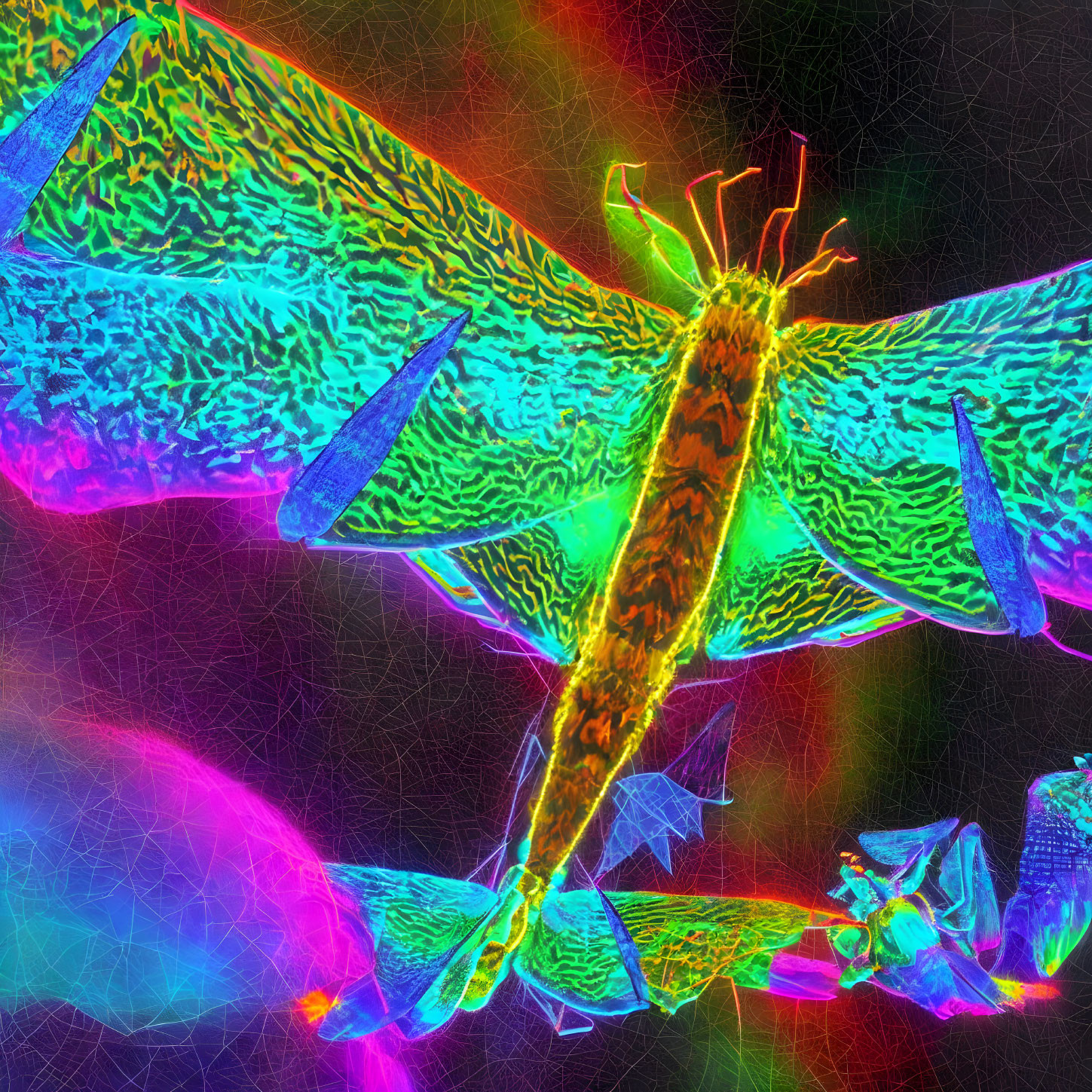 Dark Rainbow Quasiluminescent Flame Moths
