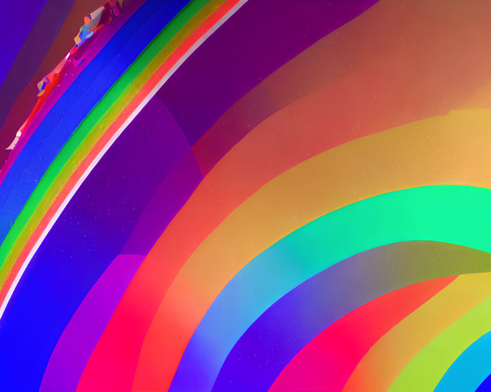 Colorful Rainbow Arcs and Stars in Vibrant Digital Art